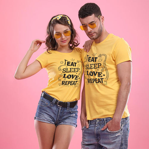 Eat Sleep Love Repeat Couple Tees