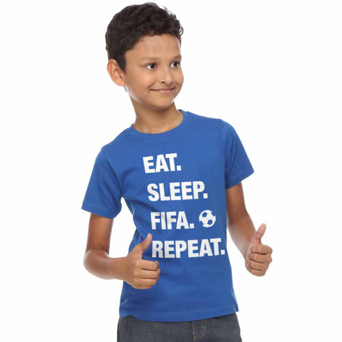 Eat, Sleep, Fifa, Repeat Dad and Son Tee For Son