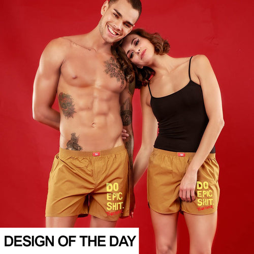 Epic Together Matching Musted Yellow Couple Boxers