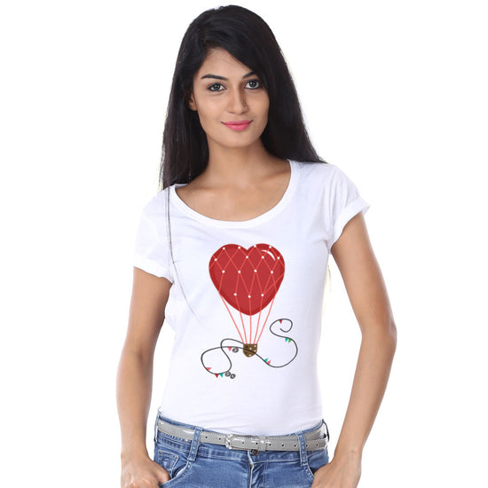 Love Hot Balloon Couple Tees for women