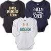 New Baby, Set Of 3 Assorted Bodysuits For The Baby