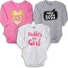 Daddys Little Girl , Set Of 3 Assorted Bodysuits For The Baby