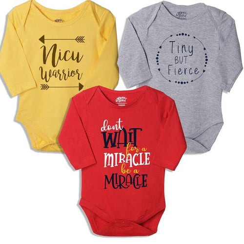 Little Warrior, Set Of 3 Assorted Bodysuits For The Baby