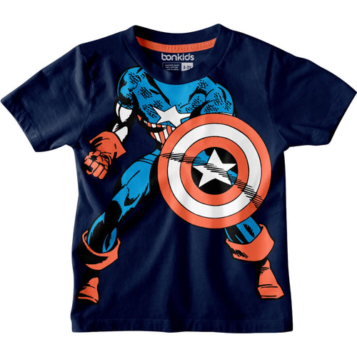 Captain America Navy-Blue Boys Tshirt