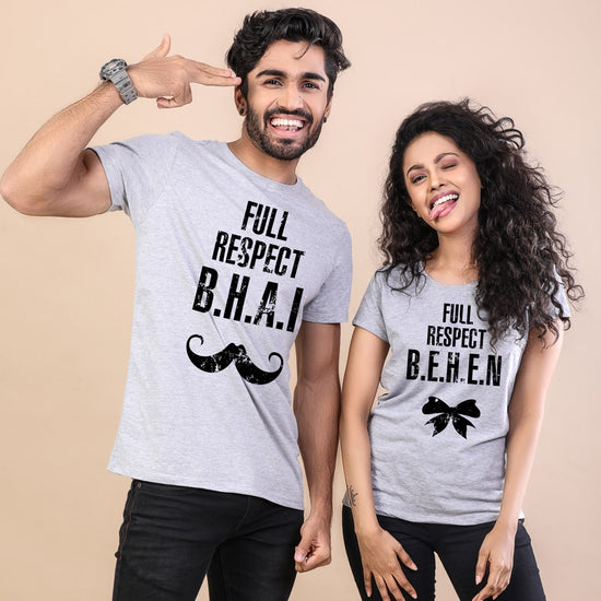 Full Respect Bhai-Behen Adult Siblings Tees