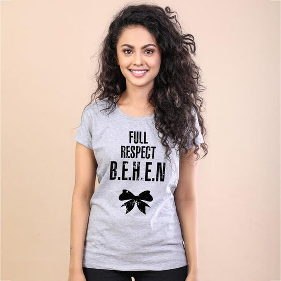 Full Respect Bhai-Behen Adult Siblings Tee For Adult Sister