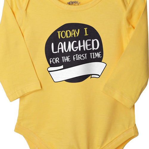 Today I Laughed For The First Time (Yellow), Bodysuit For Baby