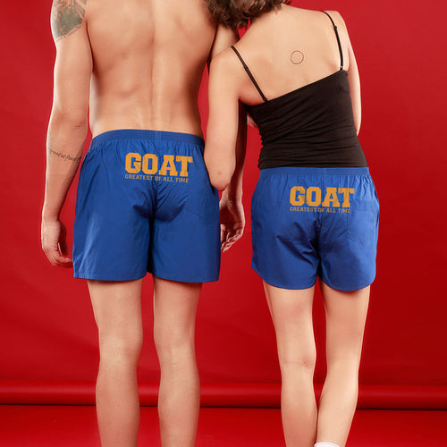 GOAT, Mr / Mrs,  Matching Blue Couple Boxers