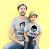 Grey Melange Cool/Cute Geek Father-Son Tees