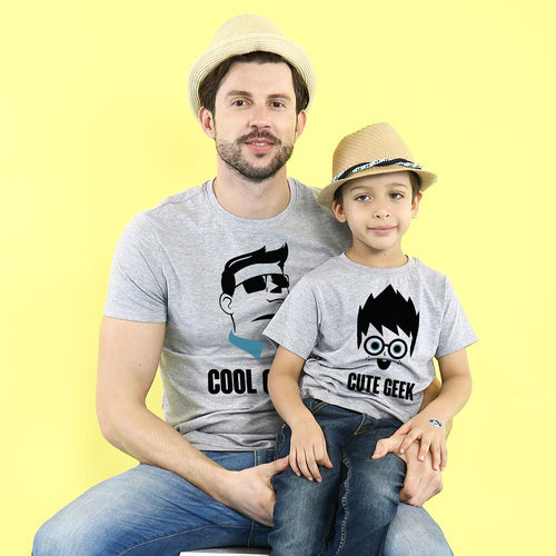 Cool & Cute Geek Dad And Son Tshirt