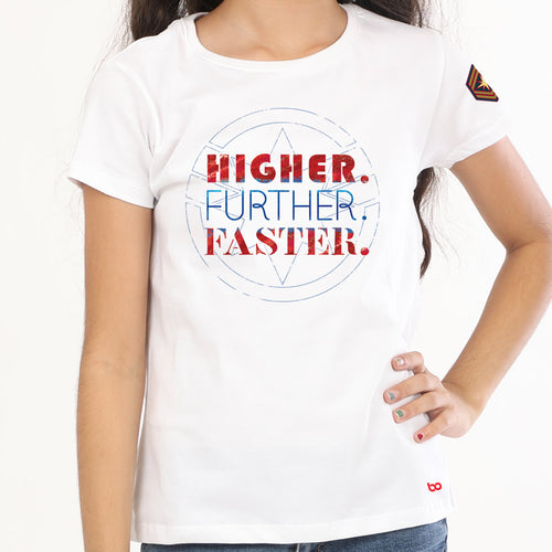 Captain marvel t shirt higher further faster online