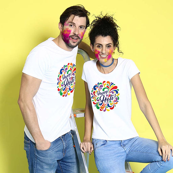 Happy Holi Couple Tees