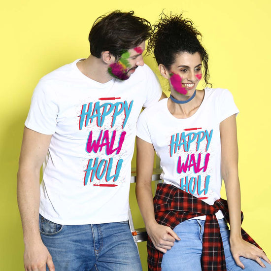 Happy Wali Holi Couple Tees