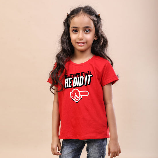 He/She Did It, Matching Sibling Tees For Girl