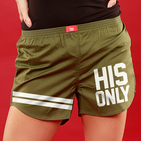 Her One/His Only, Matching Olive Green Couple Boxers