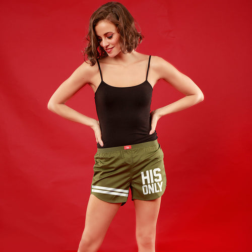 Her One/His Only, Matching Olive Green Couple Boxers For Women