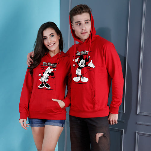 Her Mickey/His Minnie, Disney Hoodies For Couples