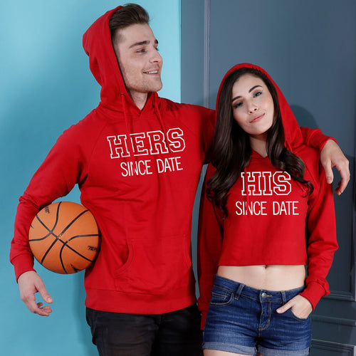 His/Hers, Matching Hoodie For Men And Crop Hoodie For Women