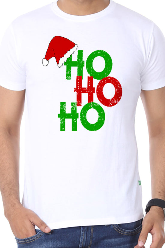 Ho ho ho, santa caps dad and daughter tees