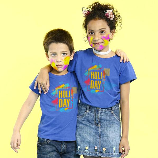 Holi Day , Matching Bro & Sis Holi Tees