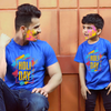 Holi Day , Matching Royal Blue Tees For Dad And Son