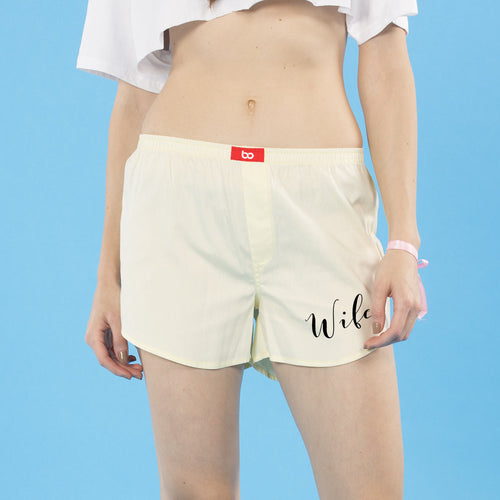 Hubby Wifey Matching White Cotton Couple Boxers