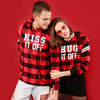 Kiss It Off (Woven Pattern), Matching Hoodie For Men And Crop Hoodie For Women