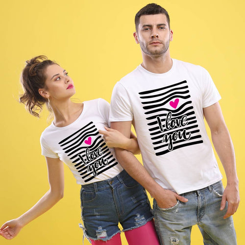 I Love You Lines Couple Tees