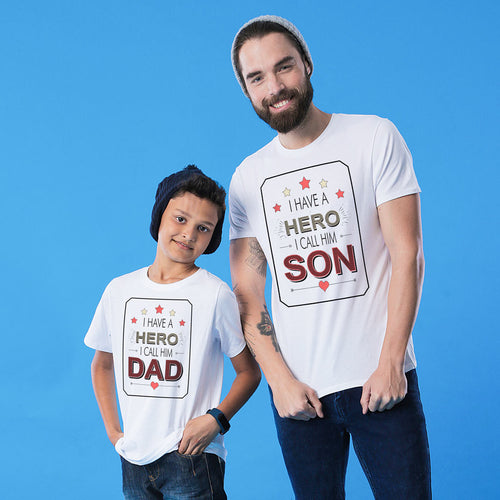 I Have A Hero Dad And Son Tshirt