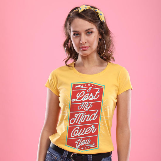 I've Lost My Mind, (Yellow) Matching Couples Tees For Women