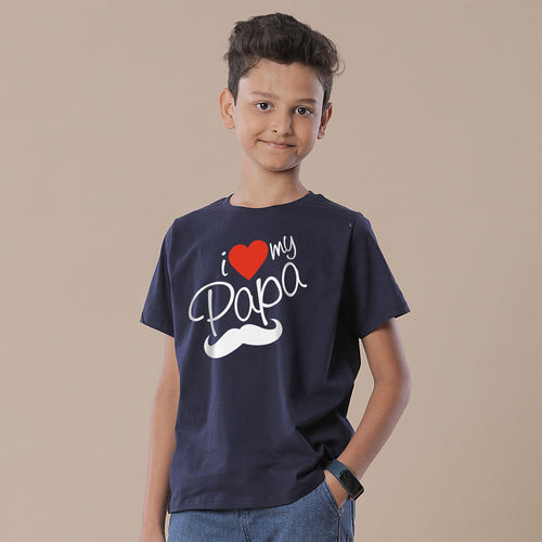 I Love My Beta/Papa, Matching Navy Blue Tees For Son