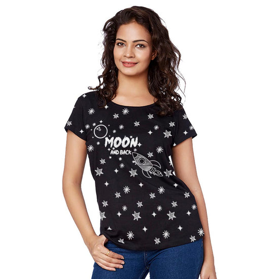 I Love To The Moon Couple Tees for women