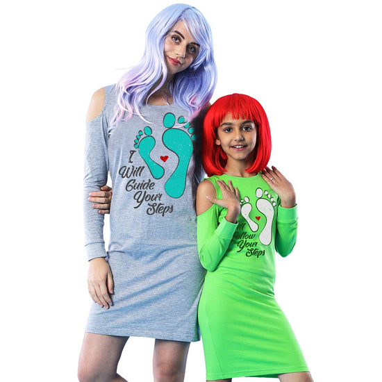 My Guide Matching Cold Shoulder Dresses For Mom And Daughter