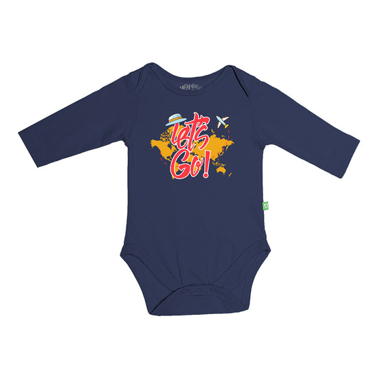 Let's Go, Matching Navy Blue Travel Tees For Infant