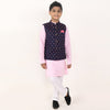 Boys Premium Brown Beads On Blue Bandi/Ethnic Waist Coat