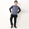 Boys Premium Elegant Blue Printed Bandi/Ethnic Waist Coat