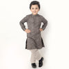 Brown Paisley Printed Matching Kurta With Pyjama Set For Son