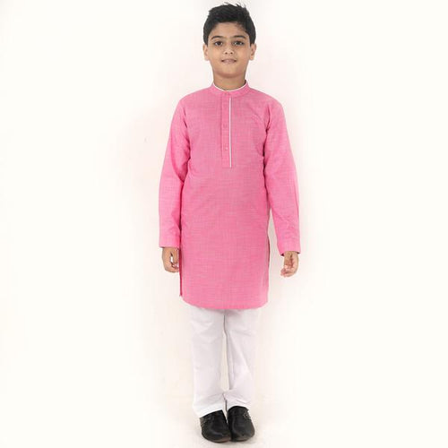 Dark Pink, Matching Kurta For Son