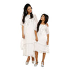 White gotta patti and zardosi work fusion dress