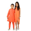 Orange resham work kurta set and fusion dress