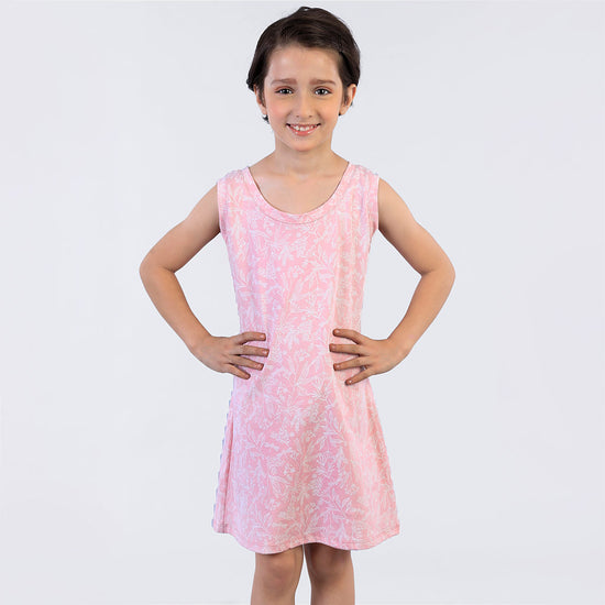 Pink All The Way Floral Print Shift Dress For Daughter