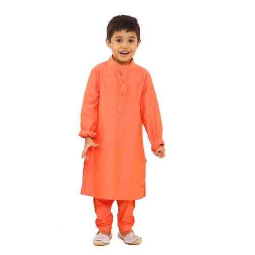 Orange resham work kurta set and fusion dress