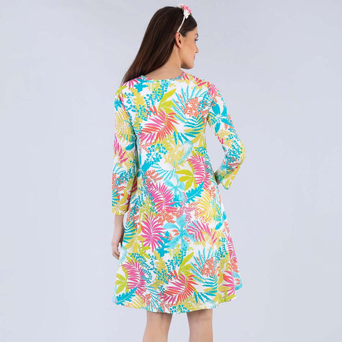 Tropical Addiction Flare Dress For Women