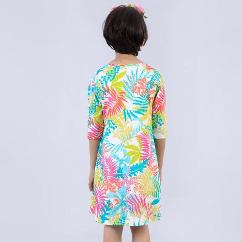 Tropical Addiction Flare Dress For Girl