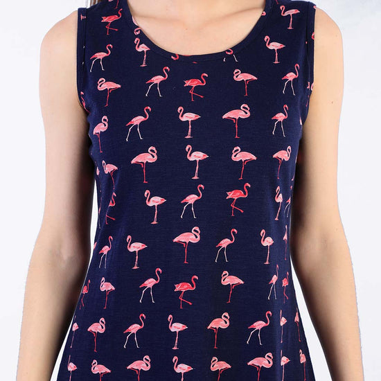 Funky Flamingos Printed Shift Dress For Mom And Daughter