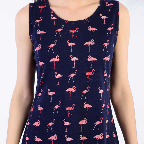 Funky Flamingos Printed Shift Dress For Women