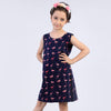 Funky Flamingos Printed Shift Dress For Girl