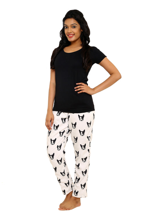 White quirky print Sleepwear