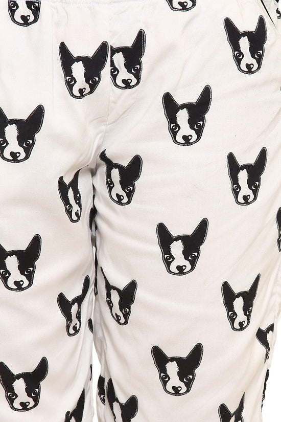 White quirky print Sleepwear