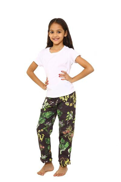 Olive printed Trouser with white Tee